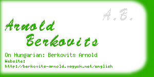 arnold berkovits business card